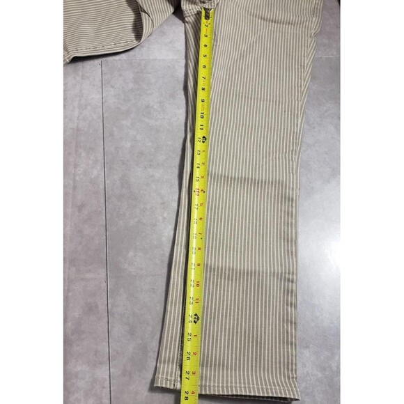 NYDJ Ellison Tall Jeans Womens 6T Beige Lodge Stripe High Rise Straight Ankle - Picture 15 of 16